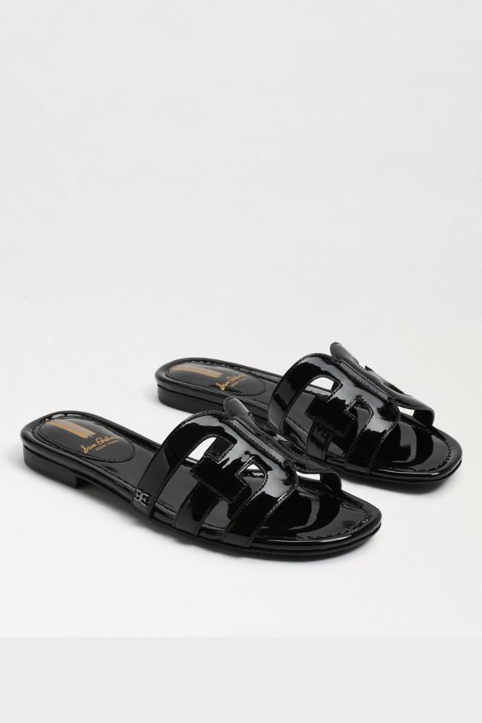 Bay Slide Sandal - Black Patent Product Image