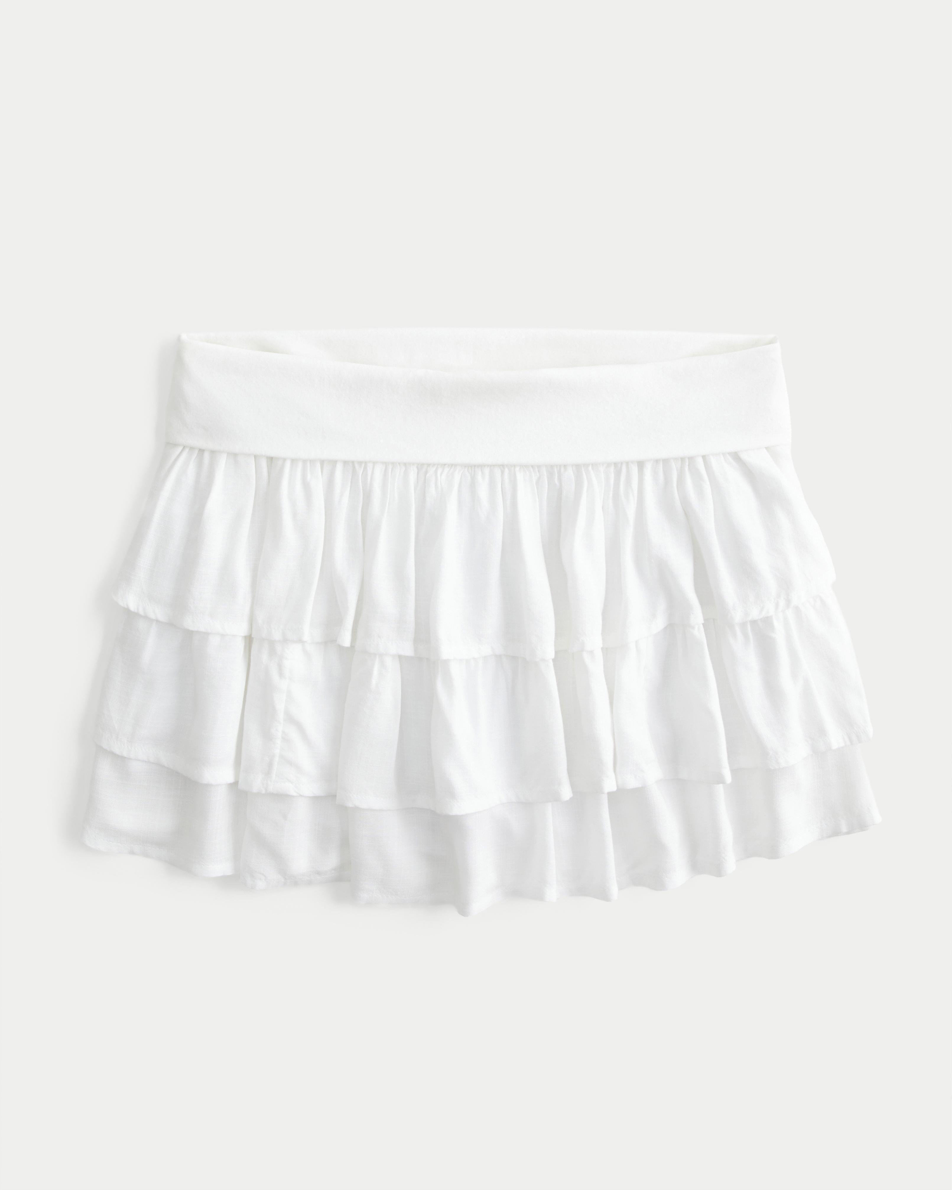 Foldover Waist Ruffled Mini Skort Product Image