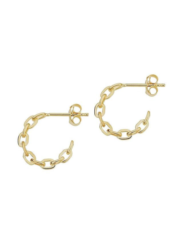 Womens 14K Yellow Gold Venice Link Mini Hoops Product Image