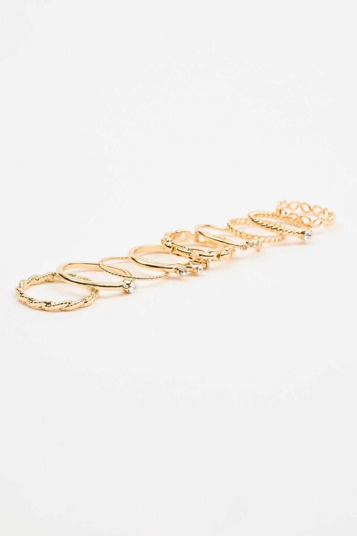 Set of 9 Delicate Gem Rings Product Image