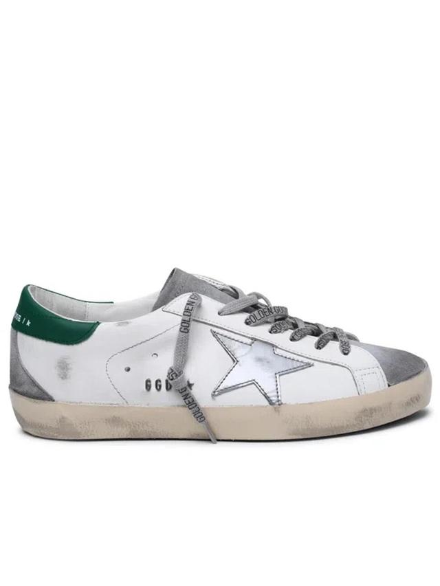 GOLDEN GOOSE White Leather Super-star Sneakers Product Image