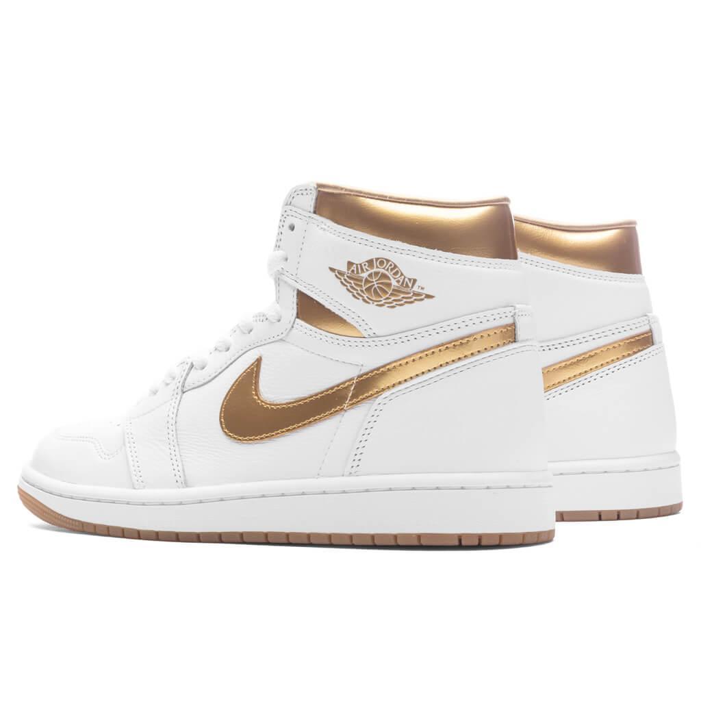 Air Jordan 1 Retro High OG Women's - White/Metallic Gold/Gum Light Brown Female Product Image