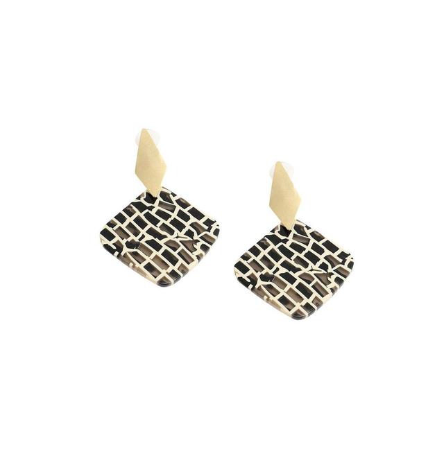 Sohi Womens Black Pavement Drop Earrings Product Image