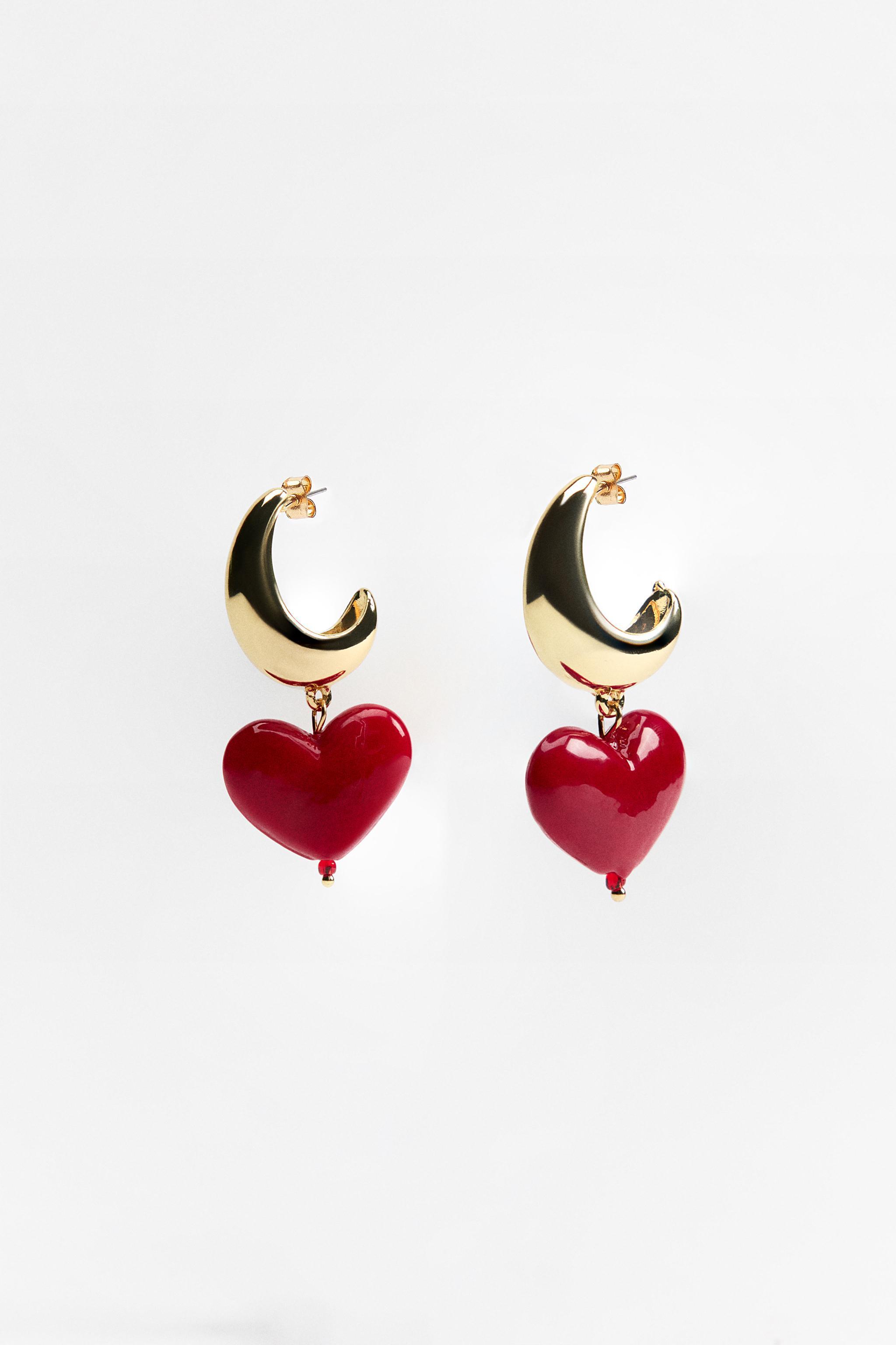 HEART HOOP EARRINGS Product Image