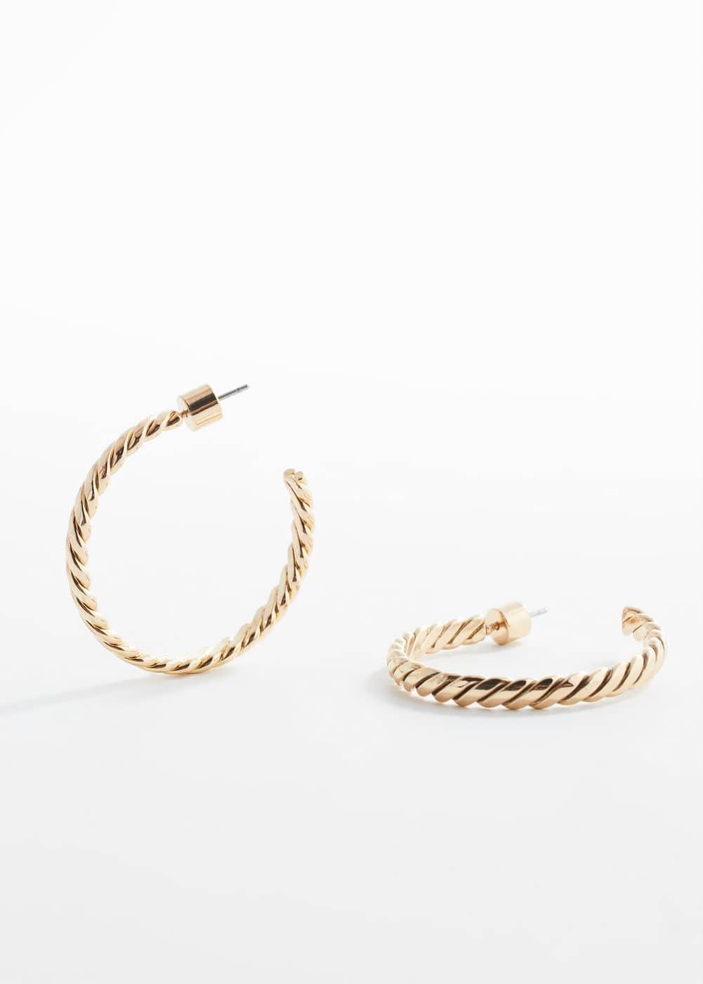 MANGO - Intertwined hoop earrings - One size - Women Product Image