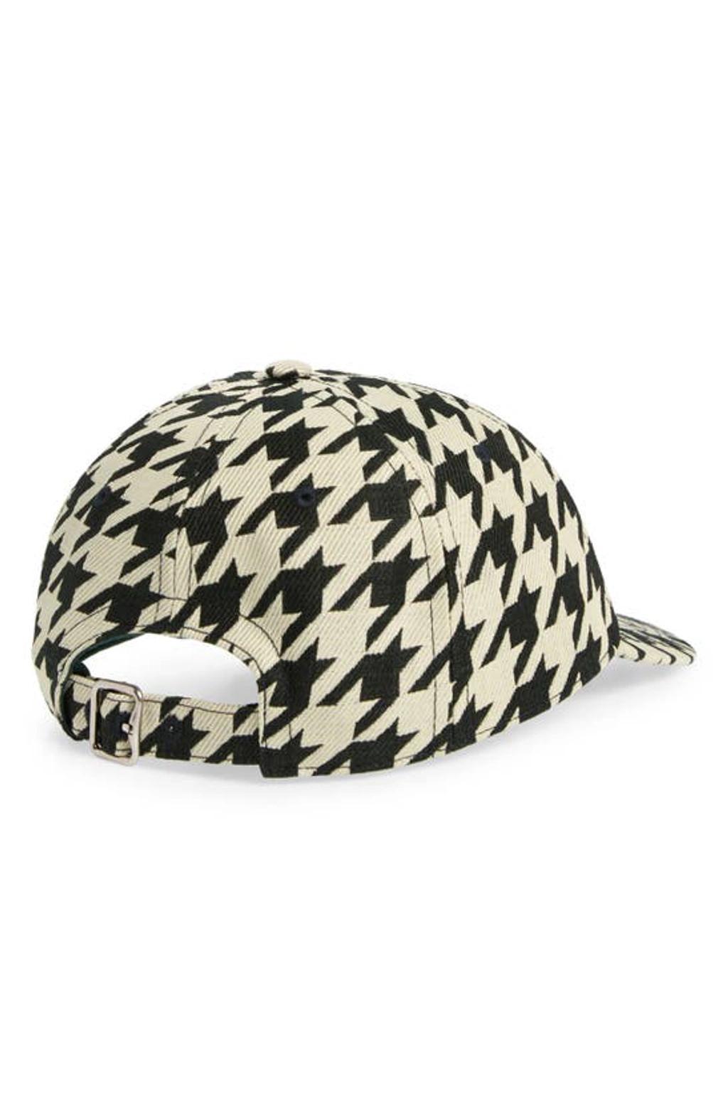 BURBERRY Houndstooth-pattern Cotton Cap In Ivy Product Image