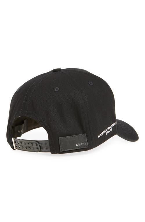 AMIRI Mens Black Lounge Box Brand-patch Cotton Baseball Cap Product Image