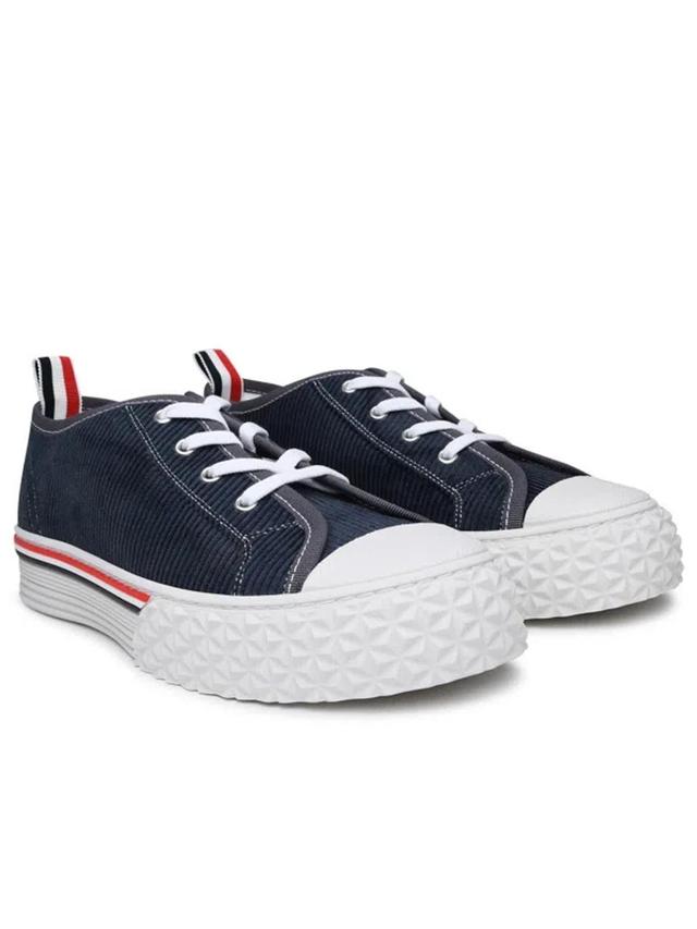 Light Blue Corduroy Sneaker In Navy Product Image