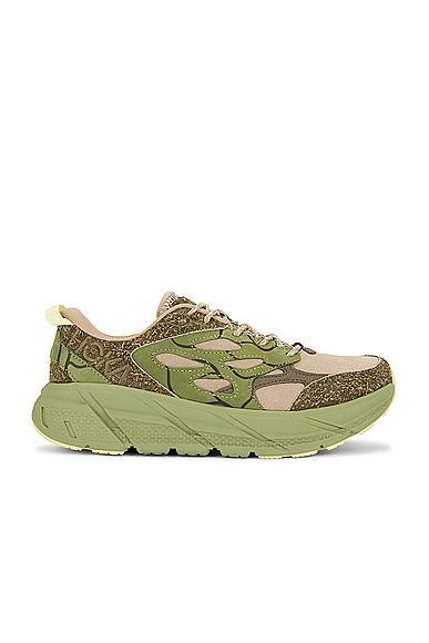 Hoka U Clifton L Suede Tp in Green Product Image