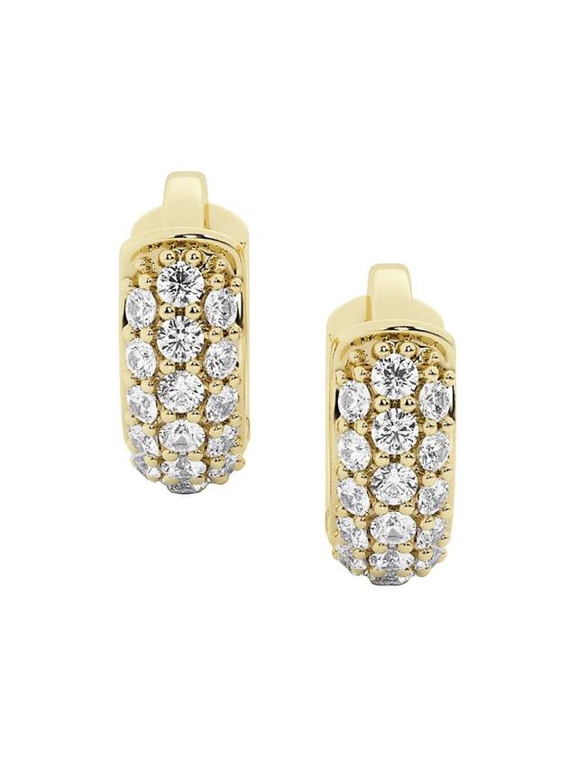 Womens 14K Yellow Gold & 0.20 TCW Lab-Grown Diamond Huggie Hoop Earrings Product Image