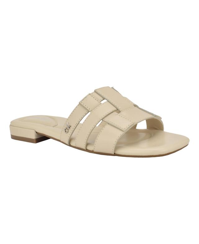 Calvin Klein Womens Tessie Slip-On Square Toe Flat Sandals Product Image