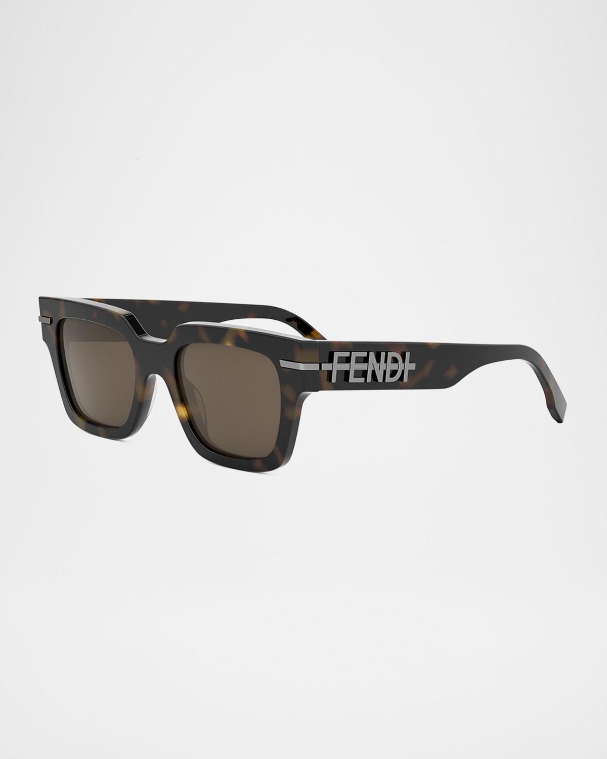 Mens Tonal Logo Acetate Square Sunglasses Product Image