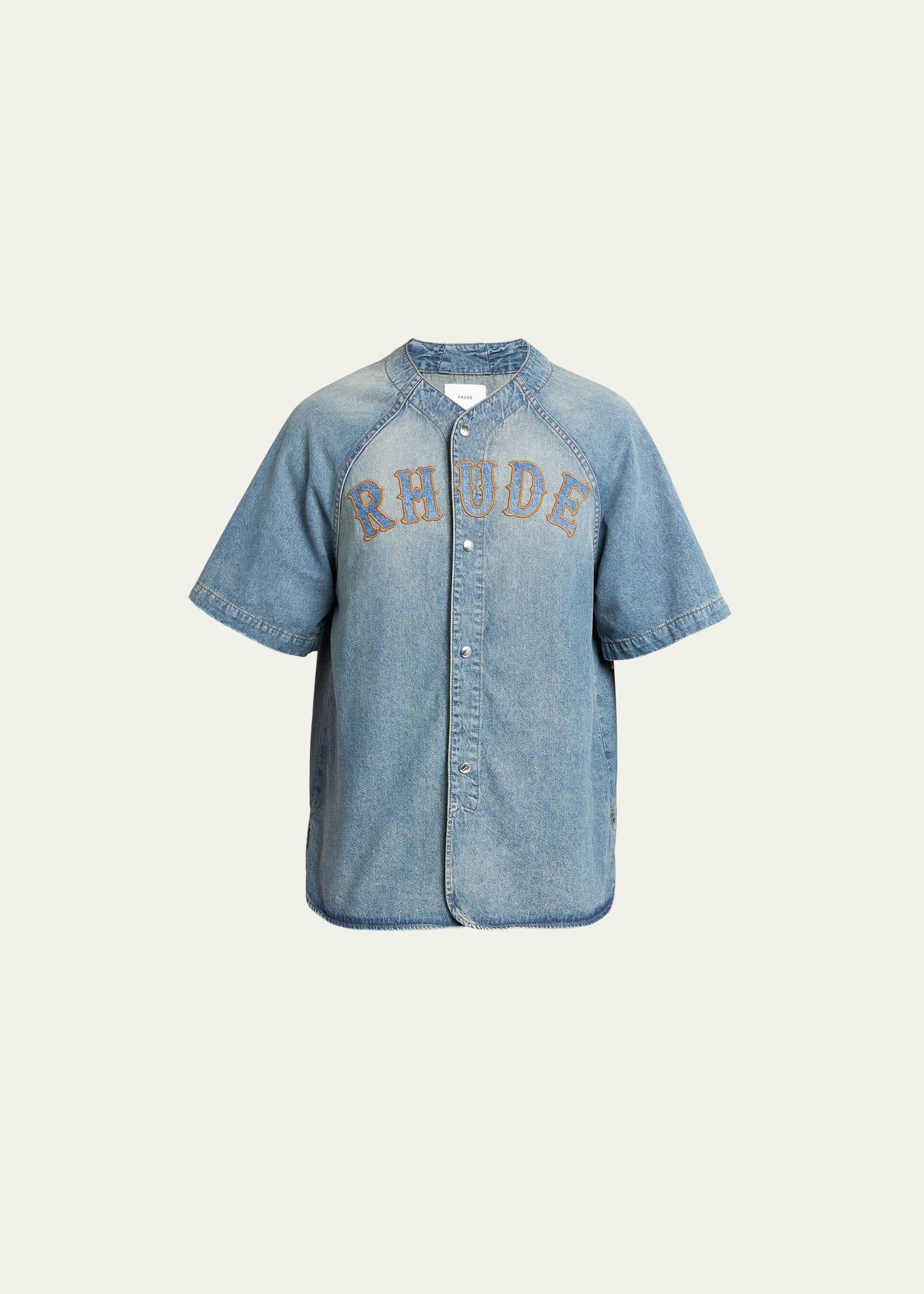 Rhude Baseball Denim Shirt Size L. Product Image