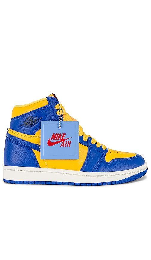 Jordan Womens Jordan AJ 1 High - Womens Shoes Yellow/White/Blue Product Image