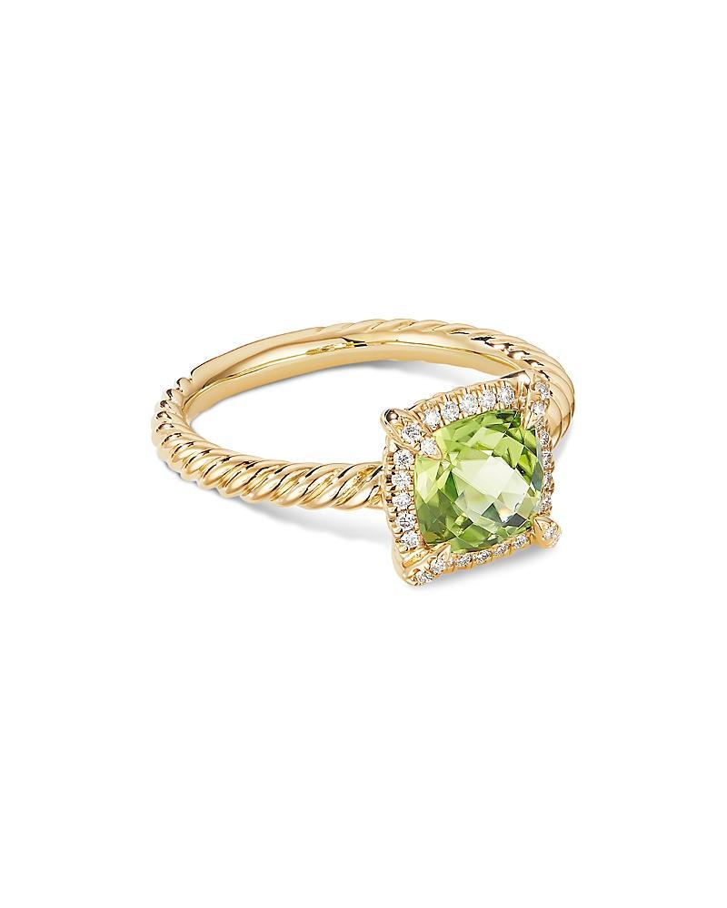 Womens Petite Chatelaine Pav Bezel Ring in 18K Yellow Gold with Diamonds Product Image