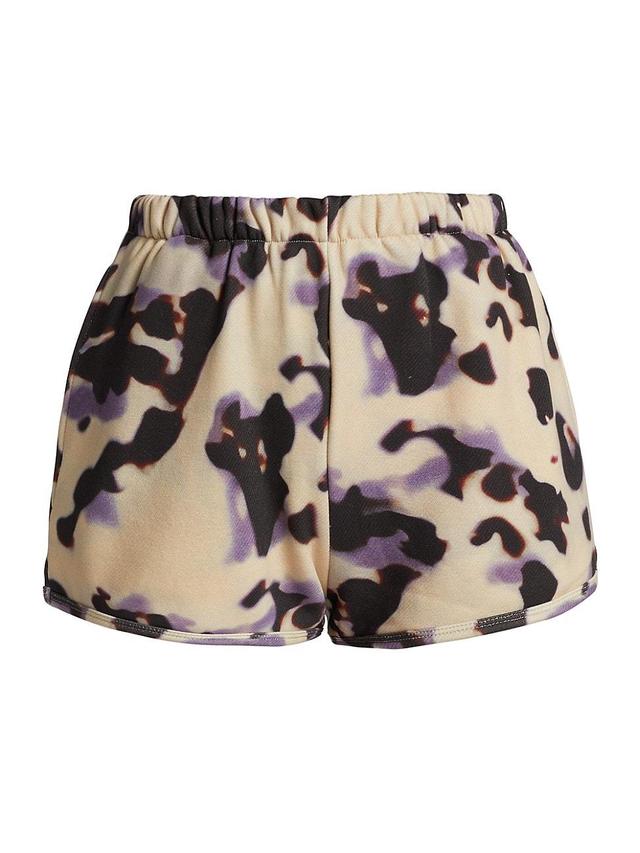 Womens Tortoise Print Sweat Shorts Product Image