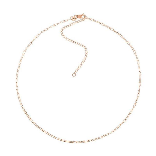 14k Gold 1.7 mm Forzentina Chain Choker Necklace, Womens Pink Product Image