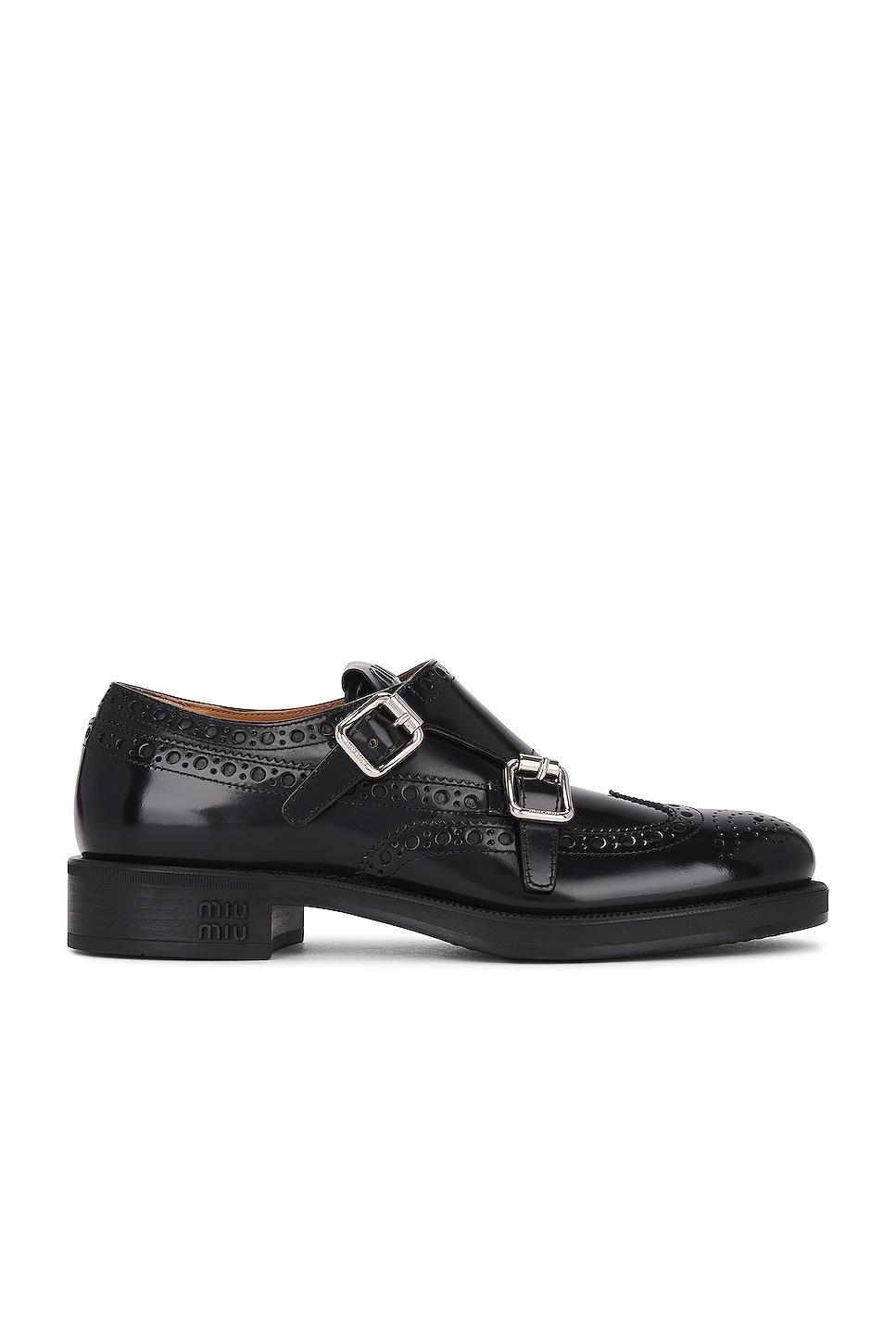 Miu Miu Strap Dress Shoe in Black Product Image