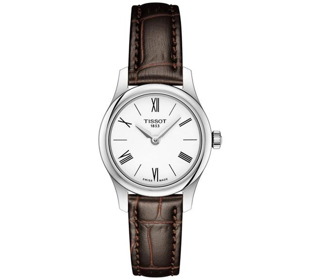 Tissot Womens Swiss T-Classic Tradition 5.5 Brown Leather Strap Watch 25mm Product Image