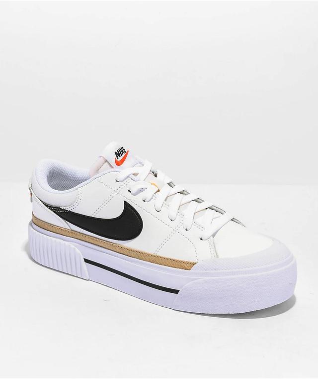 Nike Court Legacy Lift White & Hemp Platform Shoes Product Image