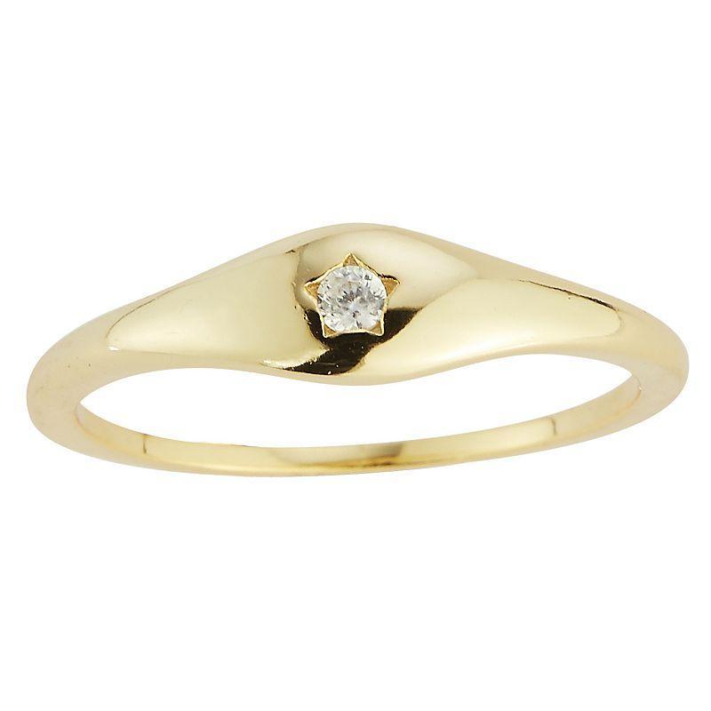 Sunkissed Sterling Sterling Silver Cubic Zirconia Star Inlay Ring, Womens Gold Product Image