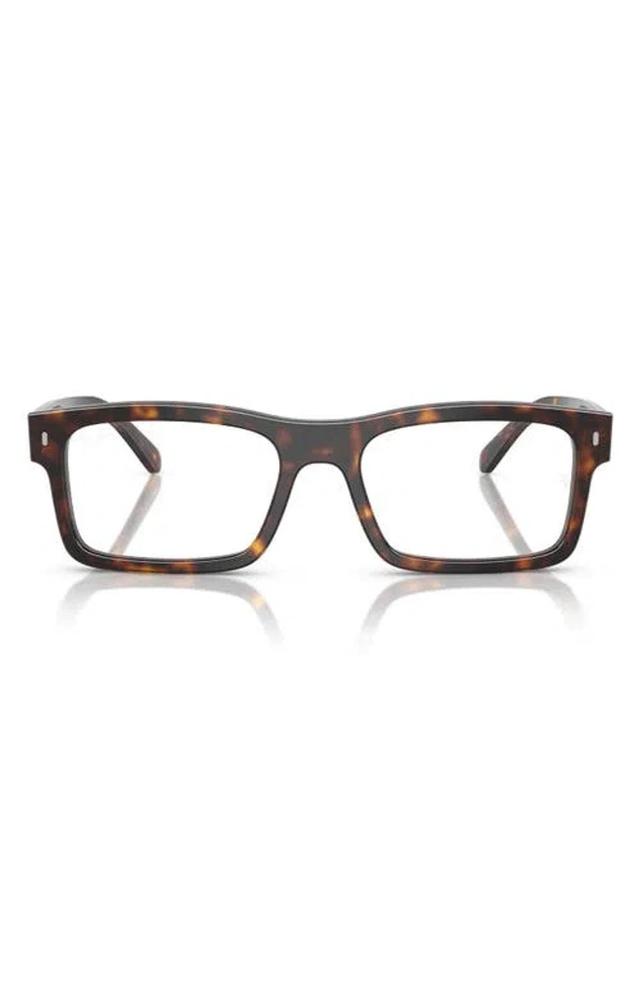 RAY BAN Ray-ban 54mm Rectangular Optical Glasses In Havana Product Image