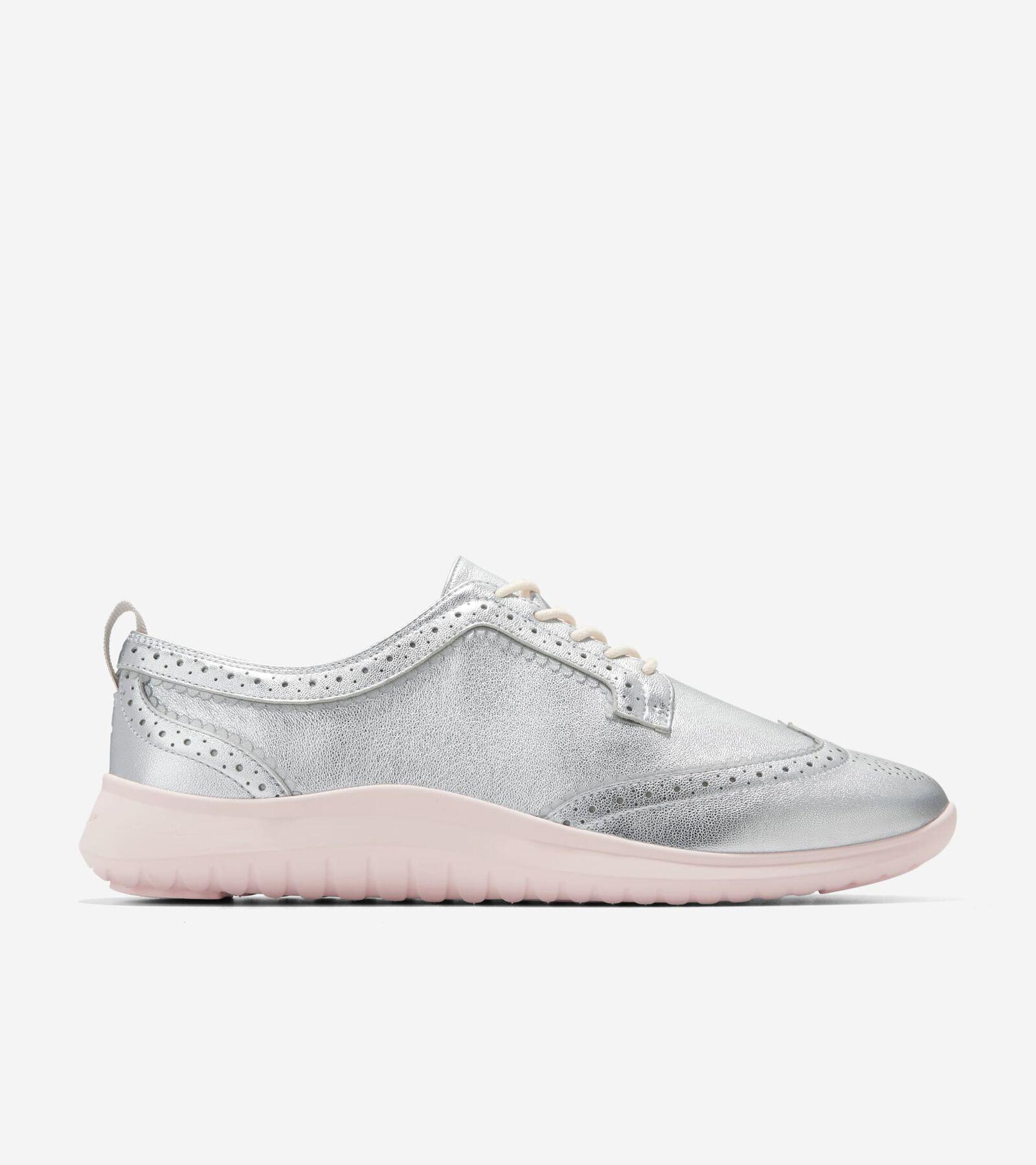 Cole Haan Zerogrand Meritt Wing Tip Oxford Talca/Primrose) Women's Flat Shoes Product Image