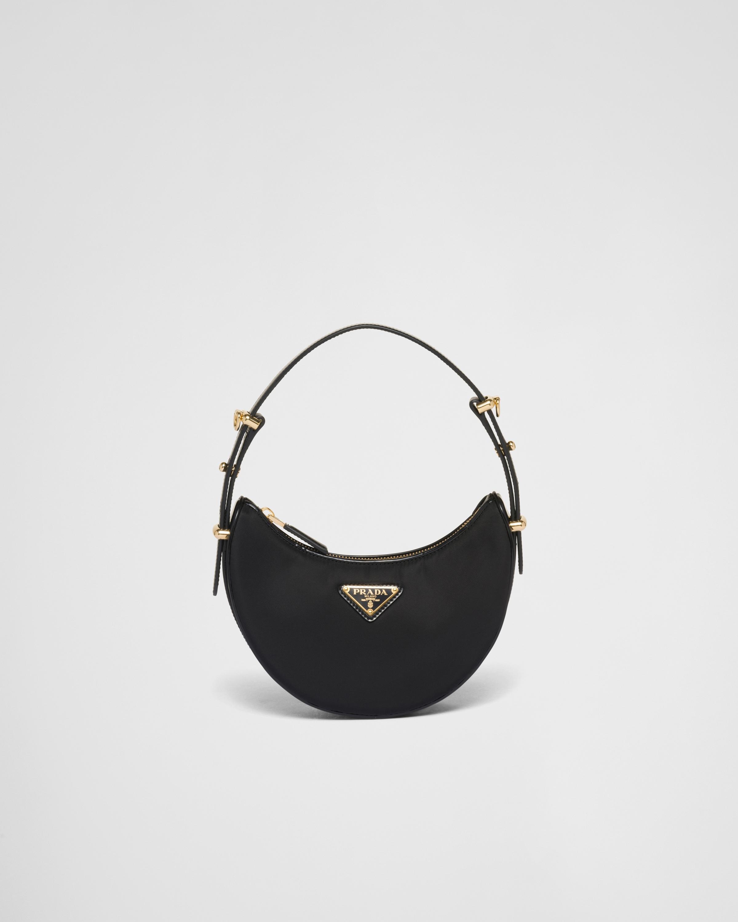 Prada Arqué Re-Nylon and brushed leather mini shoulder bag Product Image