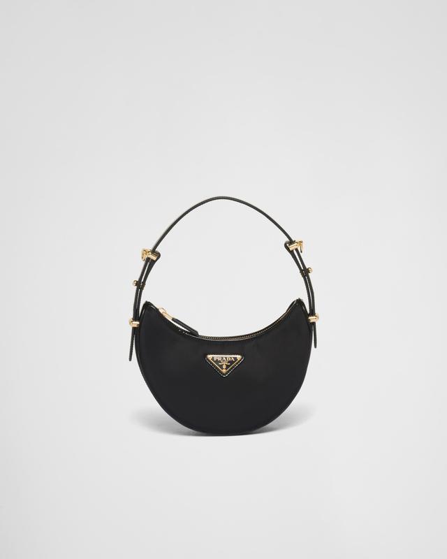 Prada Arqué Re-Nylon and brushed leather mini shoulder bag Product Image