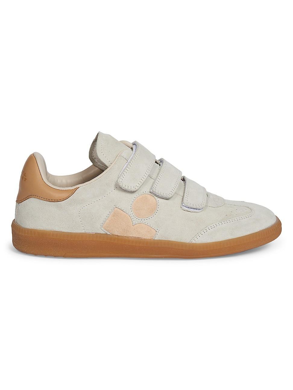 Beth Mixed Leather Triple-grip Sneakers In Ecru Product Image