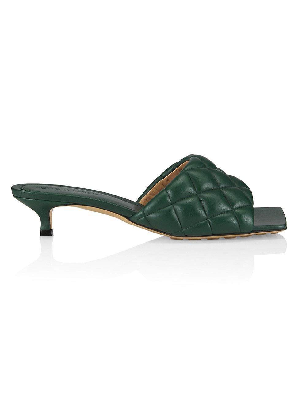 Womens Padded Quilted Leather Mules Product Image