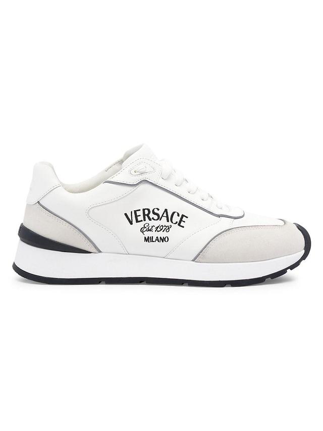 Mens Logo Low-Top Leather Sneakers Product Image