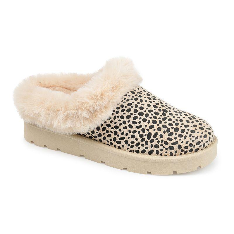 Journee Collection Whisp Womens Faux-Fur Trim Slippers Product Image