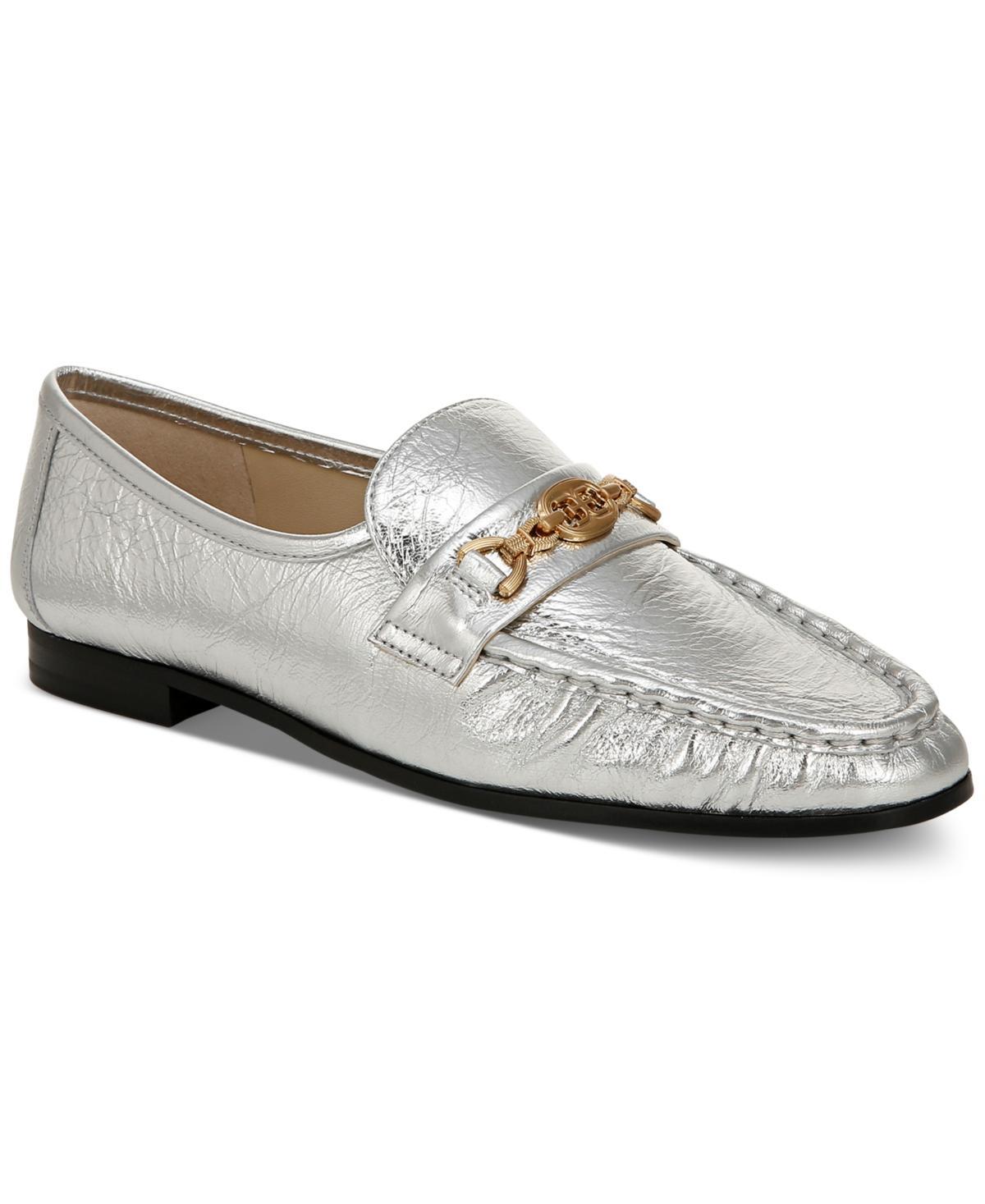 Womens Lucca Textured Metallic Leather Loafers Product Image