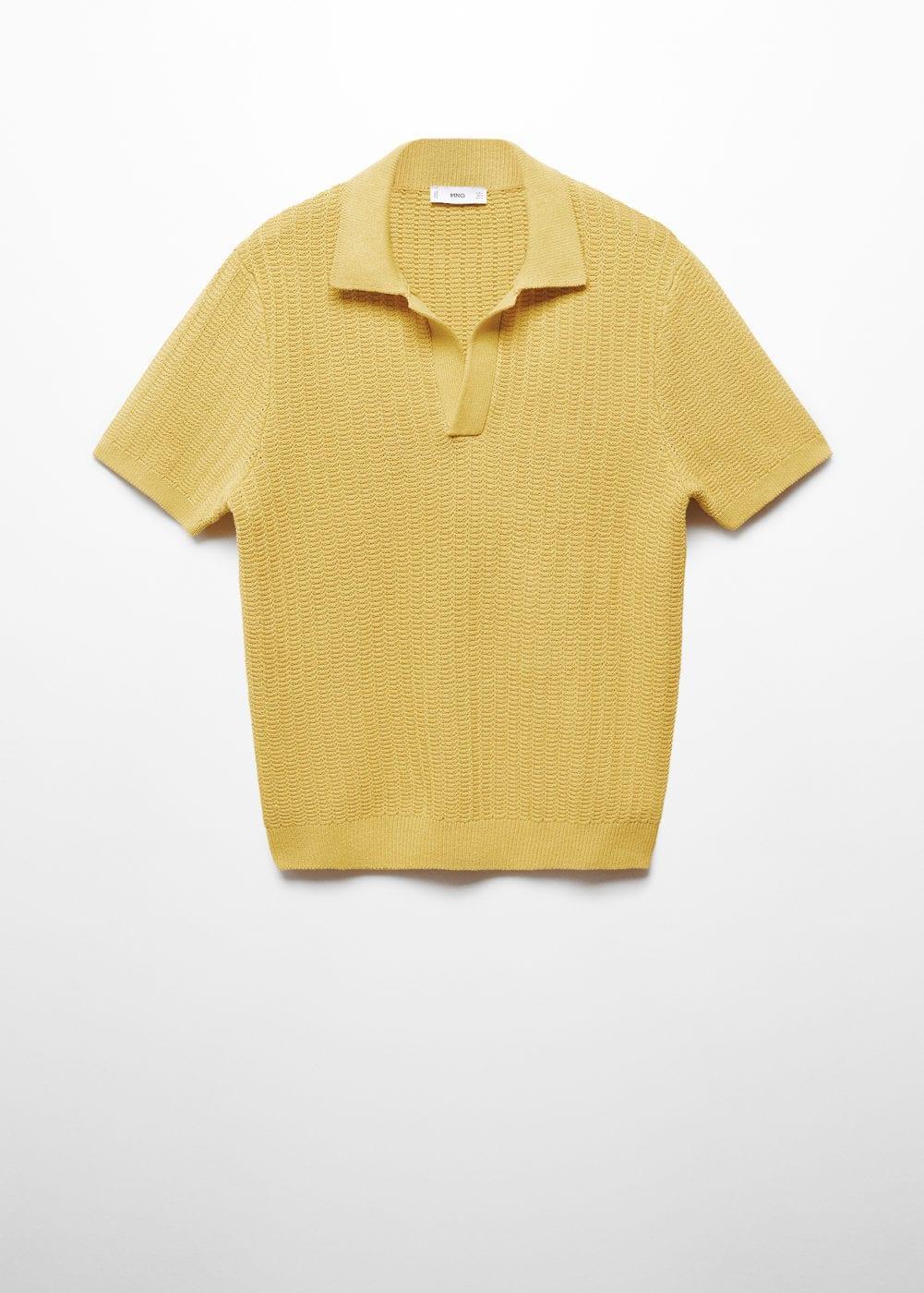 MANGO MAN - Braided knit polo shirt limeMen Product Image