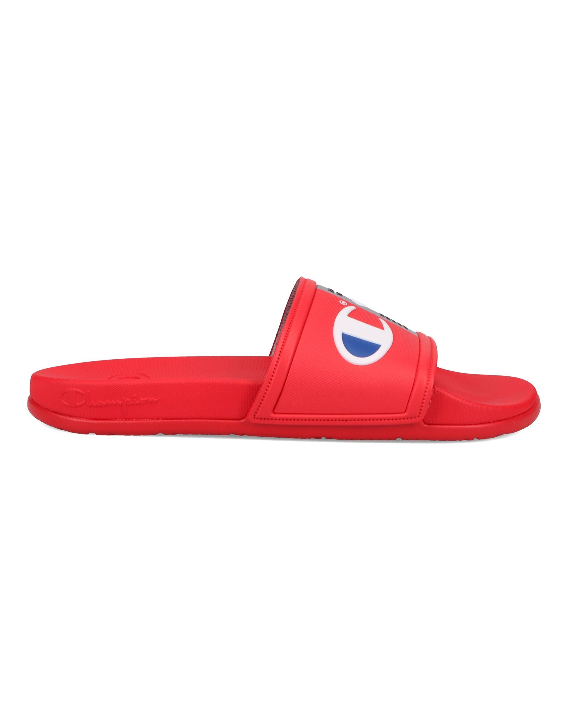 Champion Mens IPO Squish Slides, Jock Tag, Scarlet/White/Surf The Web 13 Product Image