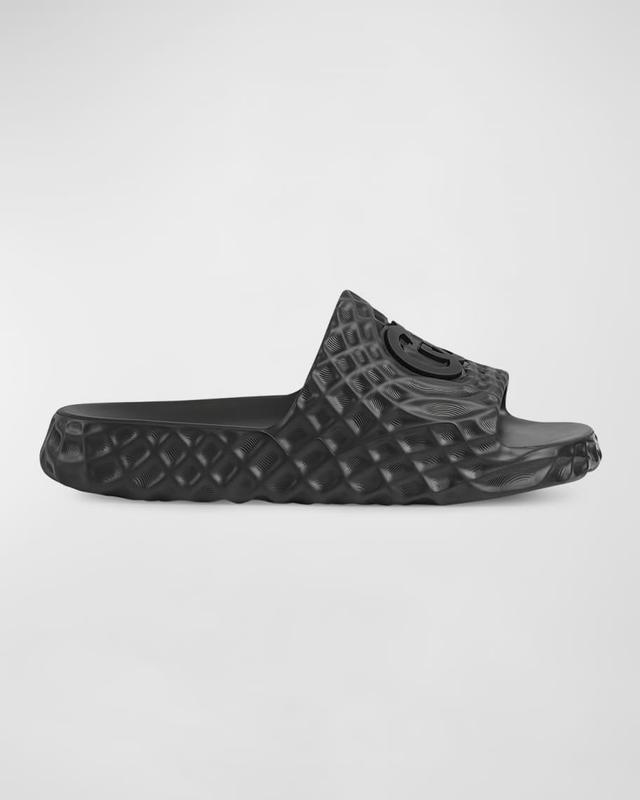 Men's Water Ripple Textured Rubber Pool Slides Product Image