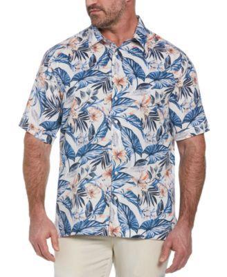 Cubavera Mens Big & Tall Tropical Floral-Print Linen Blend Shirt Product Image