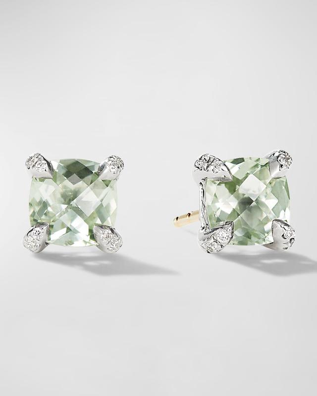 Womens Chtelaine Stud Earrings with Gemstone & Diamonds/9mm Product Image