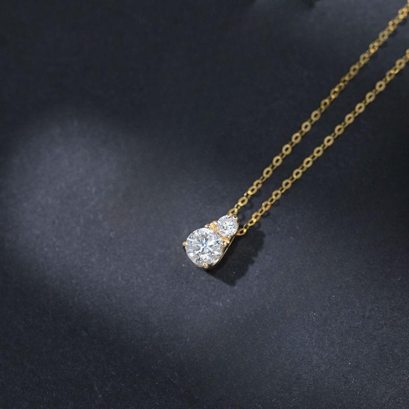 Rhinestone Pendant Sterling Silver Necklace Product Image