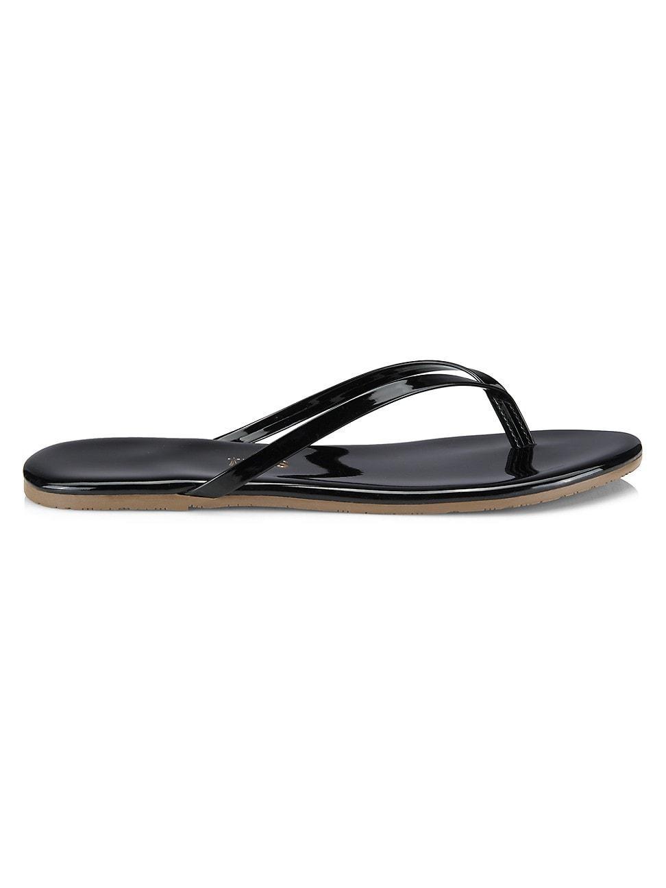 Womens Foundations Gloss Patent Leather Flip Flops Product Image