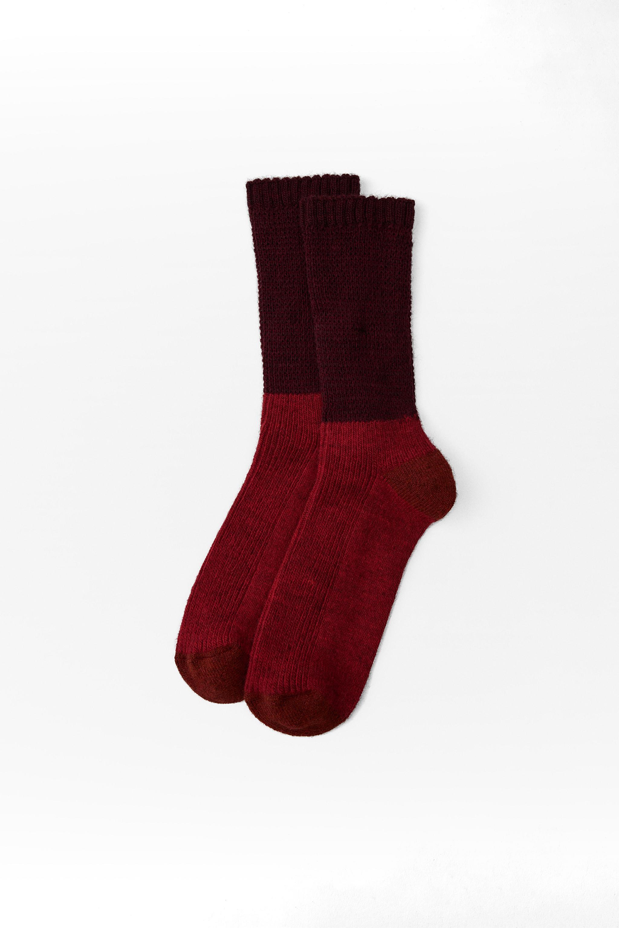 TEXTURED KNIT PATCHWORK SOCKS Product Image