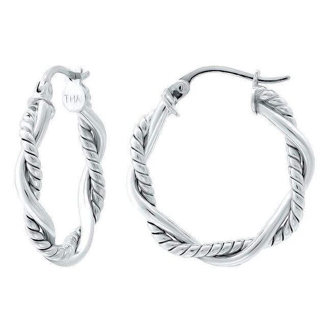 Aleure Precioso Sterling Silver Twist Wrap Hoop Earrings, Womens Product Image