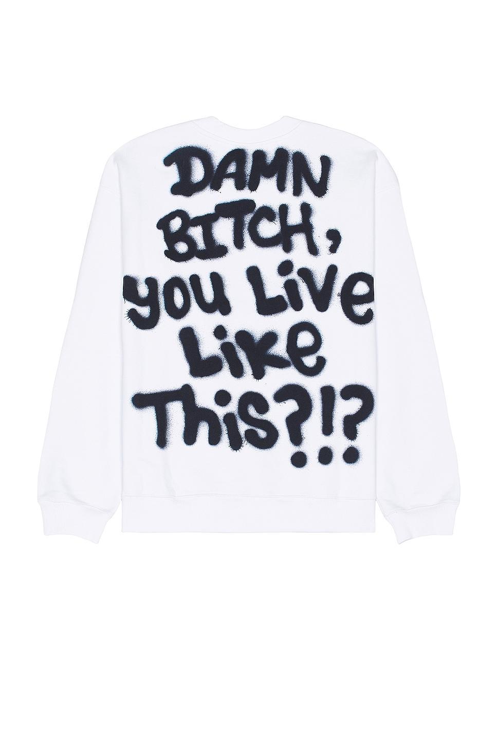 Sky High Farm Workwear Ally Bo Printed Sweatshirt in WHITE - White. Size L (also in ). Product Image