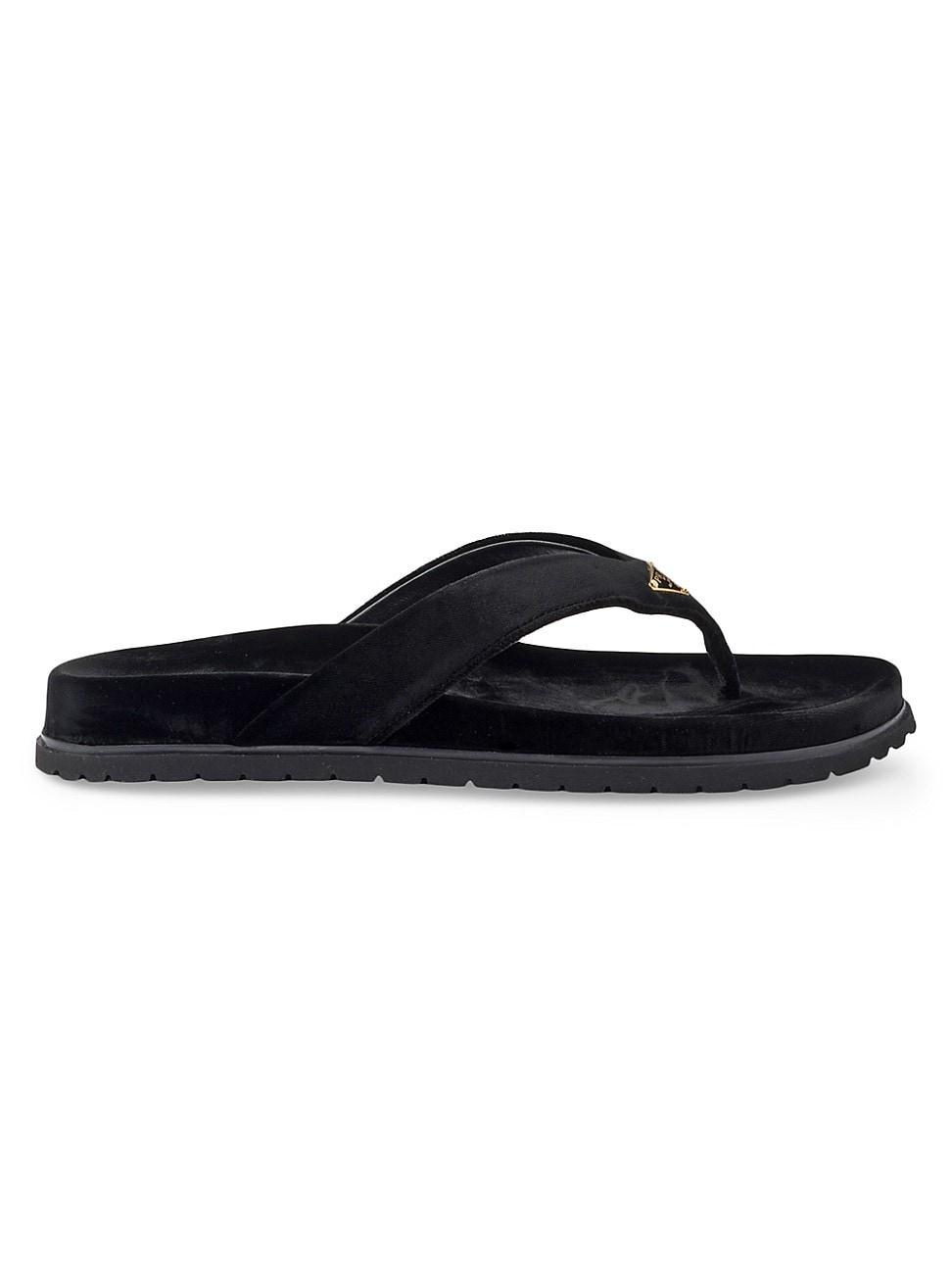 Womens Velvet Thong Flip-Flops Product Image