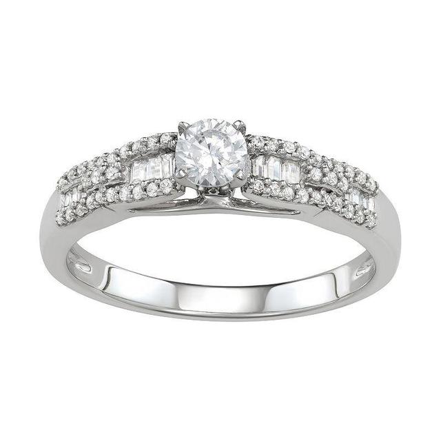 Simply Vera Vera Wang 14k White Gold 1/2 Carat T.W. Diamond Engagement Ring, Womens Product Image