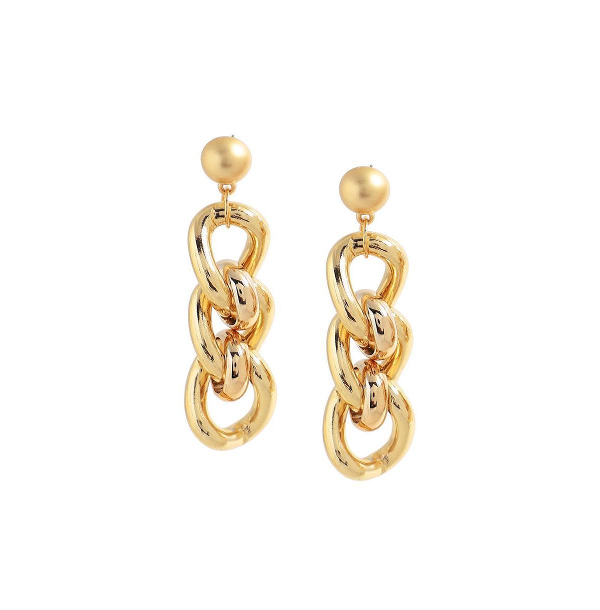 Sohi Womens Gold Chainlink Drop Earrings Product Image