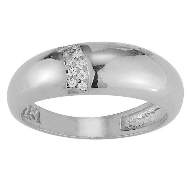 Sunkissed Sterling Cubic Zirconia Dome Ring, Womens Silver Tone Product Image