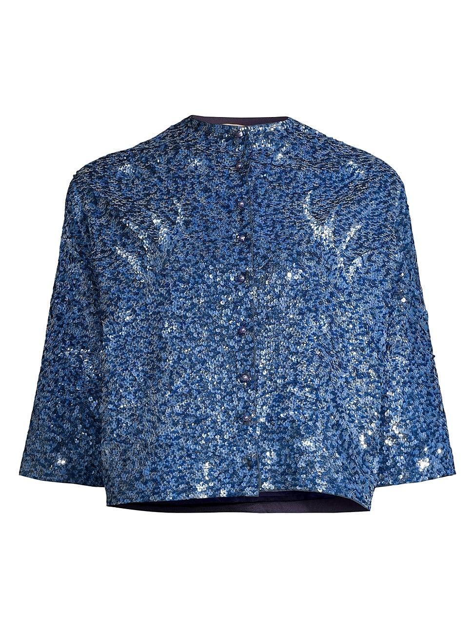 Womens Elsie Cropped Sequined Jacket Product Image