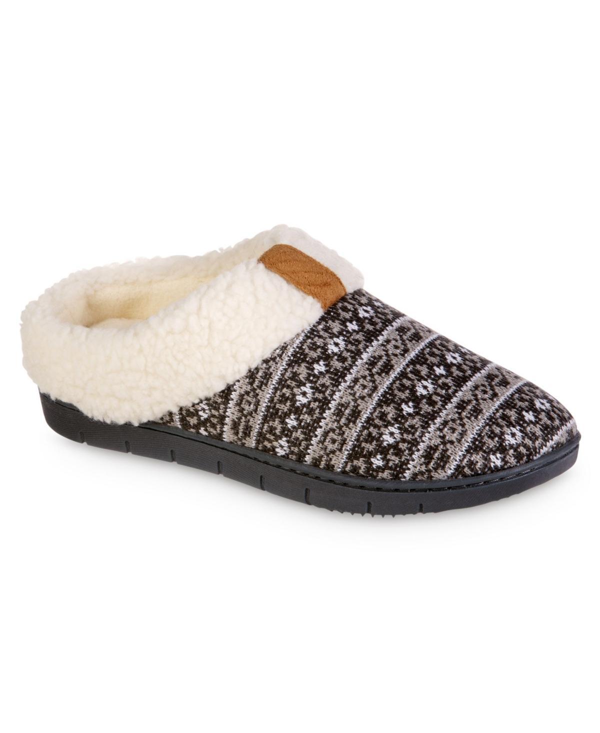 Isotoner Signature Womens Fairisle Knit Braelyn Hoodback Slippers Product Image